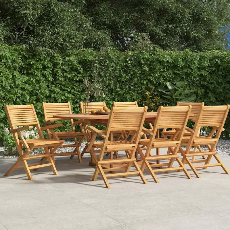 Klappstühle, 8 pezzi, 55 x 62 x 90 cm, Massivholz Teak
