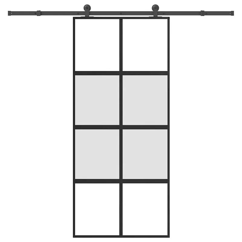 Porte coulissante kit de quincaillerie trempé verre aluminium