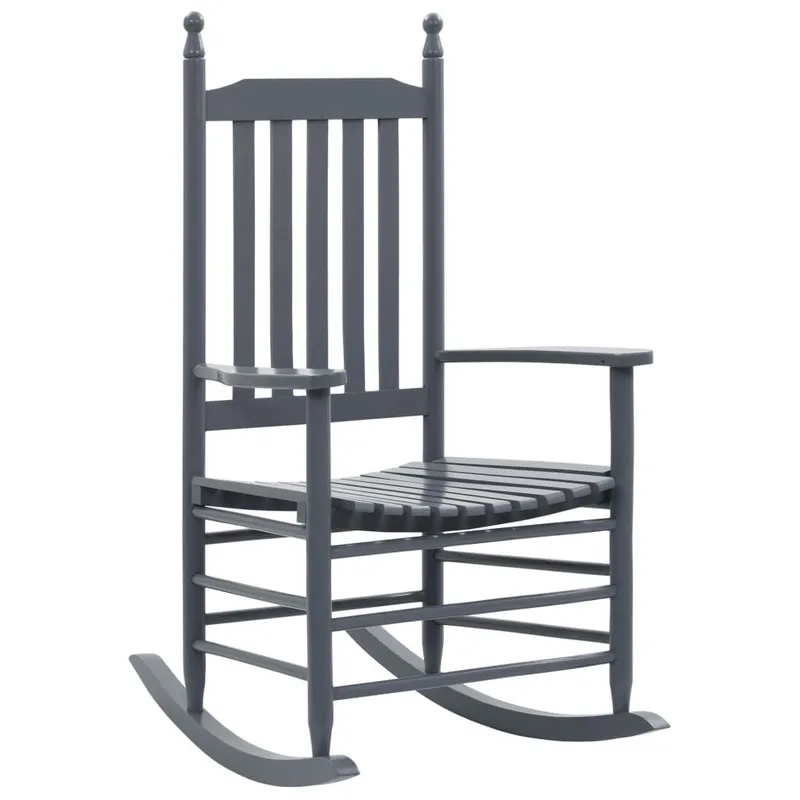 Schaukelstuhl mit Gebogener Sitzfläche grigio Pappelholz