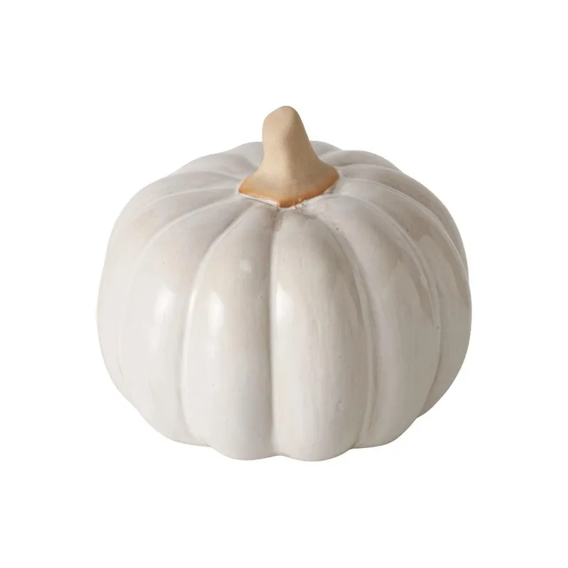Boltze Aufsteller Kürbis Monty 10.7 x 8.5 cm, Creme
