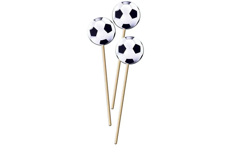 Folat Kuchen-Topper Fussball 30 cm, 8 Stück, Schwarz/Weiss