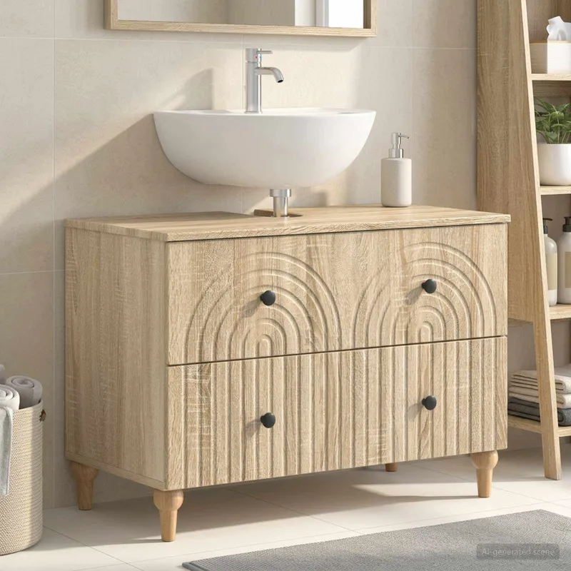 Waschbeckenschrank ALKMAAR Sonoma-Eiche 82 x 41 x 59 cm