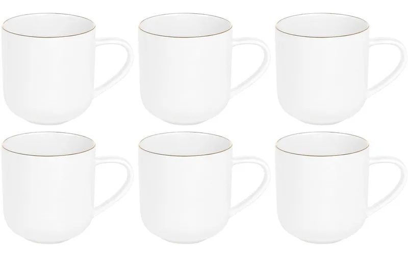 FURBER Tasse 400 ml, 6 pieces, white/Gold