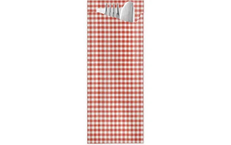 Pochetta Einweg-Besteckset Heimat, 100 pièces, rouge / blanc