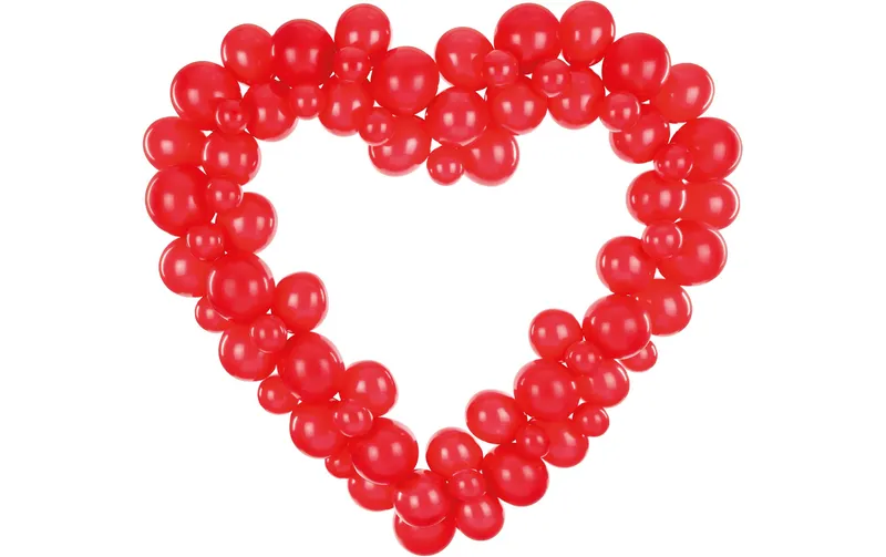 Partydeco Luftballon Herz rouge, 166 x 160 cm, 68 Ballons