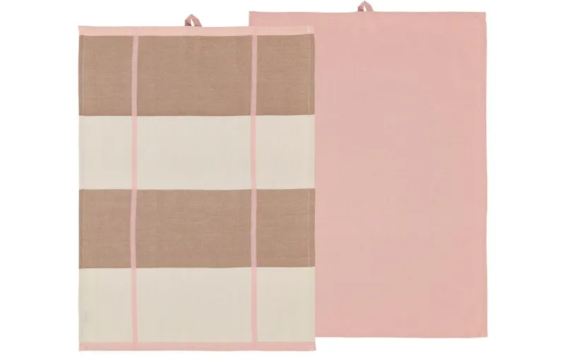 Södahl Geschirrtuch-Set Blocks, 50 x 70 cm, Rose, 2 pieces