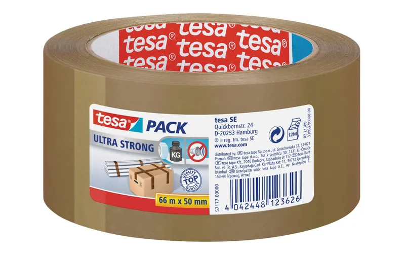 tesa Klebeband ultrastrong 50 mm x 66 m, 1 Rolle brun