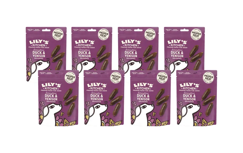 Lily's Kitchen Duck and Venison Sausages, 8 x 70 g