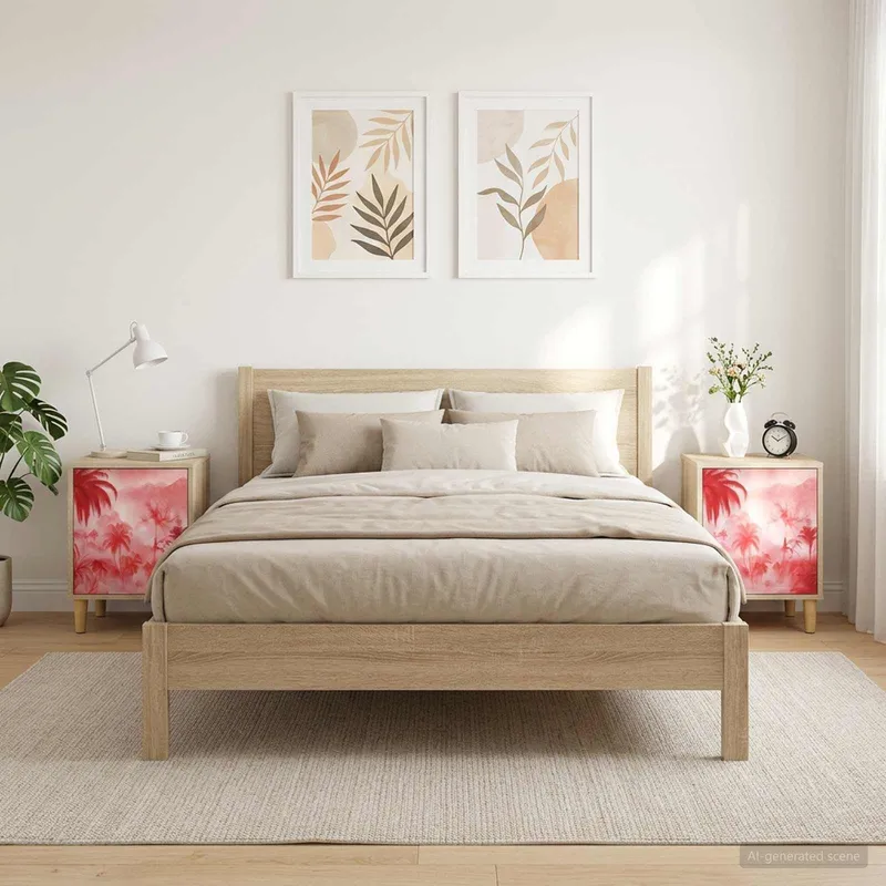 Soprammobile da notte AACHEN 2 pezzi. Faggio Sonoma 36 x 33 x 50 cm