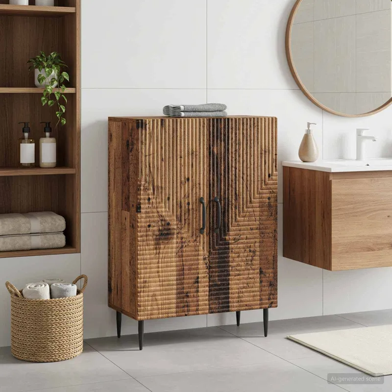 Badezimmer Aufbewahrungsschrank HAARLEM Altholz