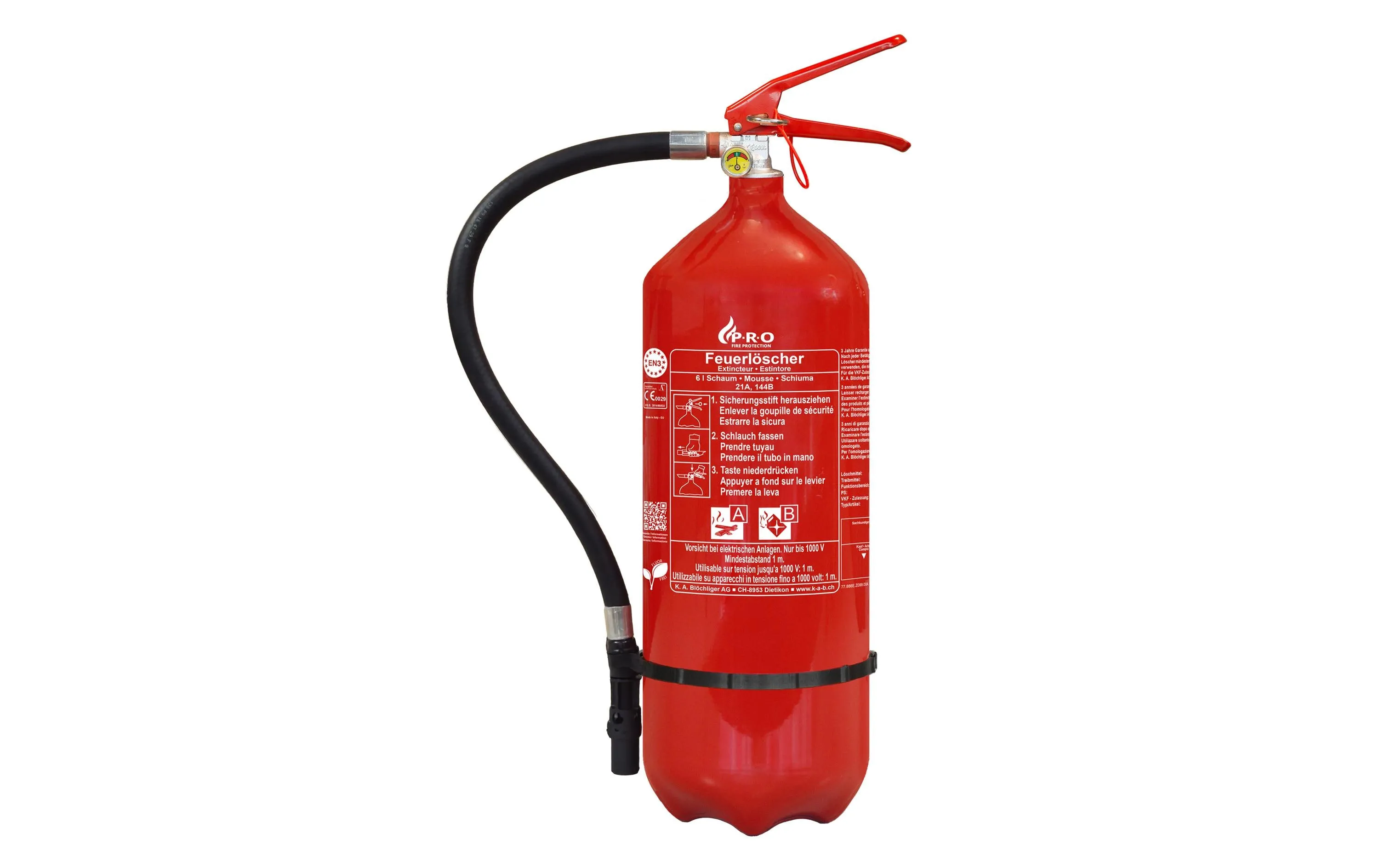 Gloria PRO Schaum-Feuerlöscher, Brandklasse A,B 6 l, PFAS-frei