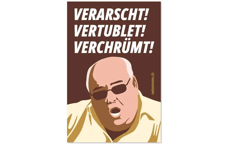 Swissmeme Sticker PIÉGÉ ! BERNÉ ! TORDU ! 7.5 x 10.5 cm