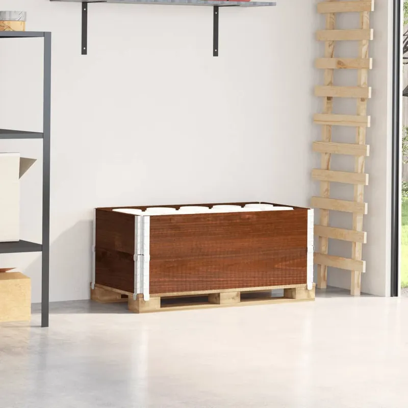Paletten-Aufsatzrahmen 2 Stk. brown 100x50 cm solid pine wood