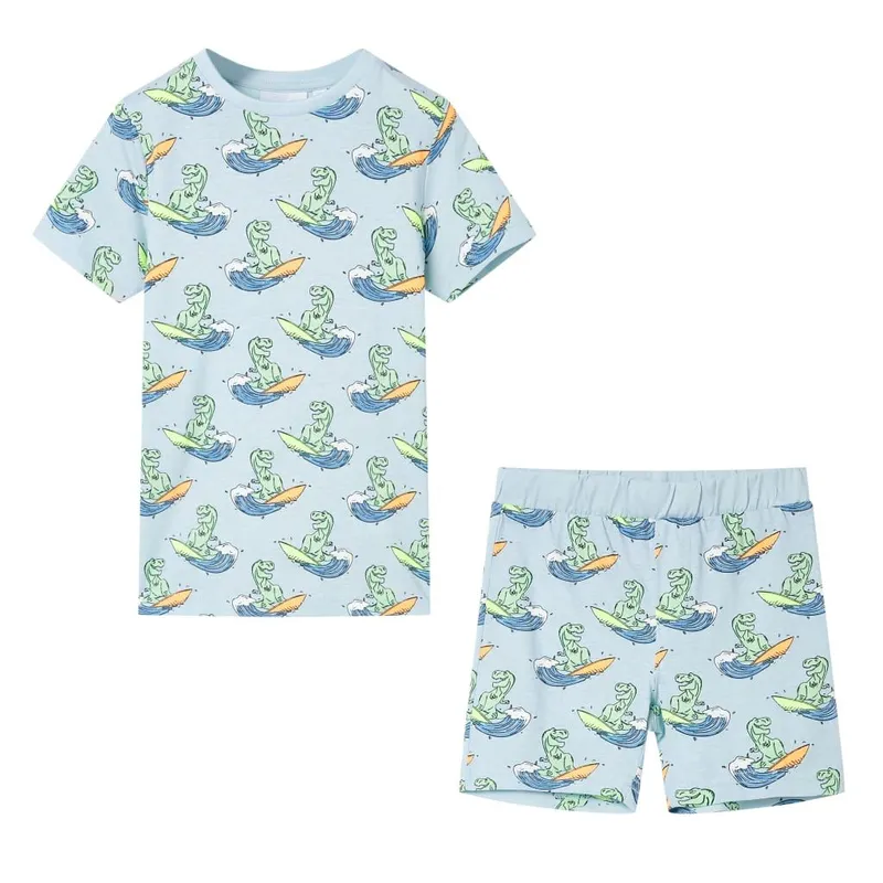childrenpyjama with Kurzen Ärmeln Hellblau 104