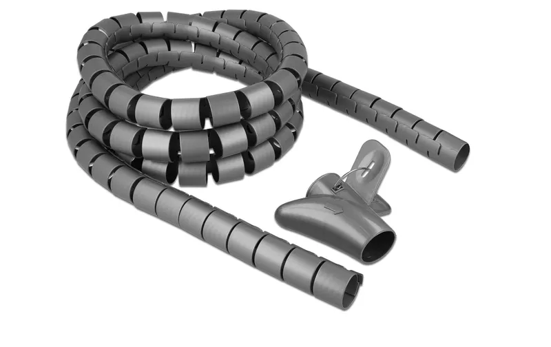 Delock Spiroschlauch mit Einziehwerkzeug, 2.5 m x 30 mm grigio