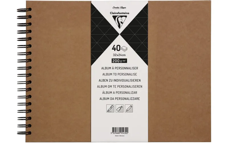 Clairefontaine Fotoalbum DIY 32 x 24 cm, Blanko, Braun