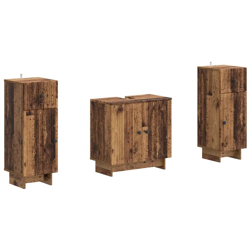 Ensemble de 2 meubles de salle de bain EDE Bois ancien