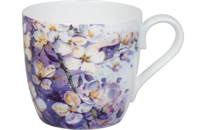 Könitz Universaltasse Purple Blossoms 425 ml, white