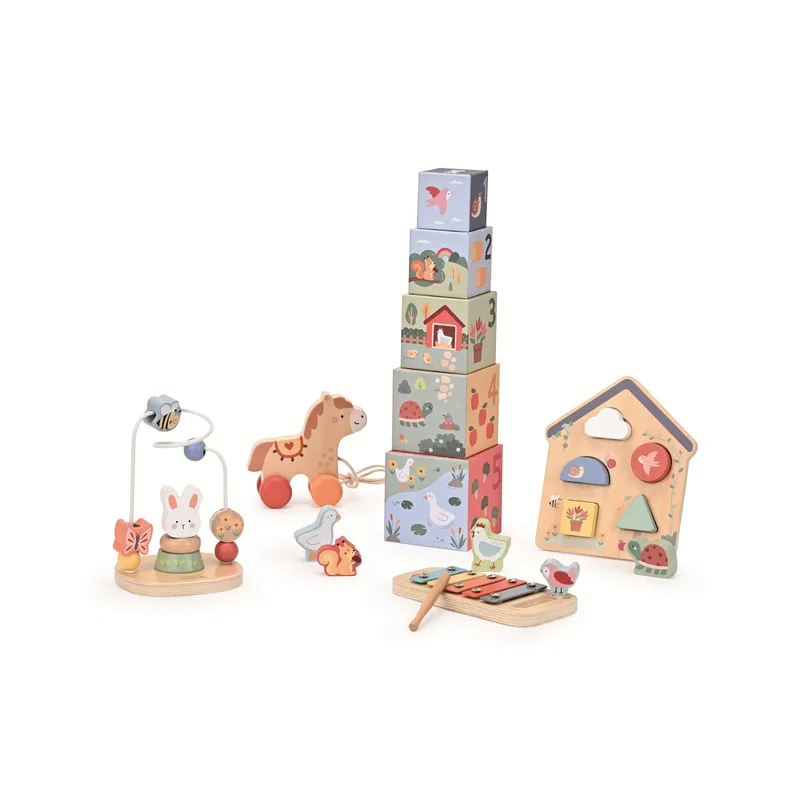 Spielba Holzspielwaren Stapelspielzeug Stapelturm, Spiel- and Lernbox