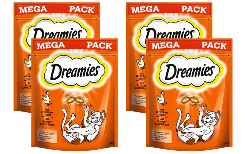 Dreamies Katzen-Snack mit Huhn, 4 x 180g