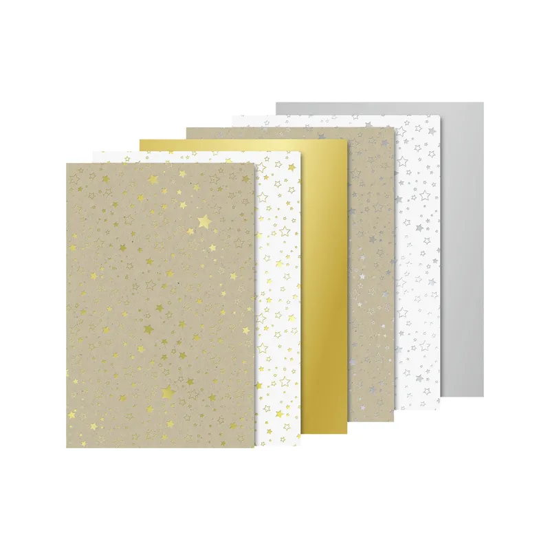 Kit de carton créatif Étoiles A4, 220 g/m², 12 feuilles