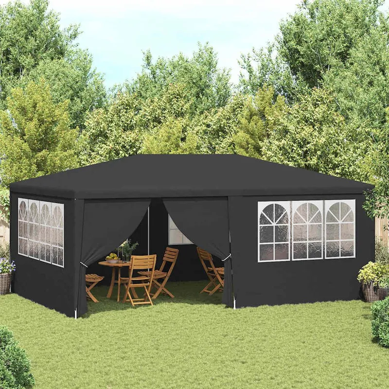 Profi-Partyzelt mit Seitenwänden 4×6 m anthracite 90 g/m²