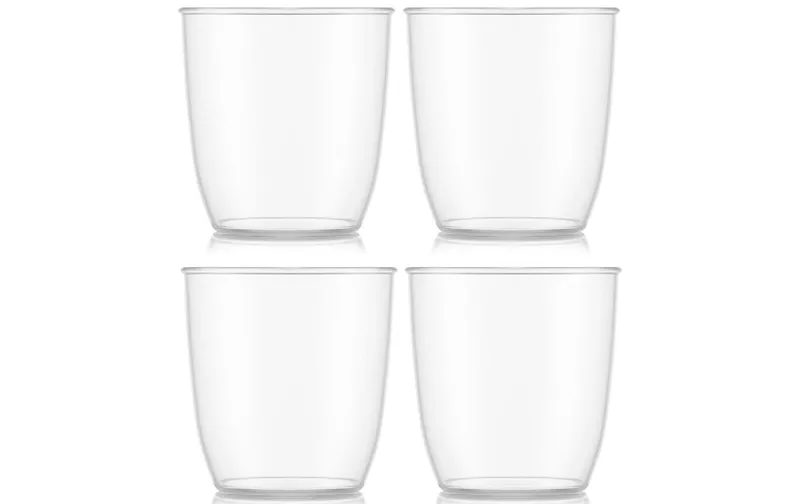 Bodum Outdoor-Becher Kvadrant 200 ml, Transparent, 4 Stück