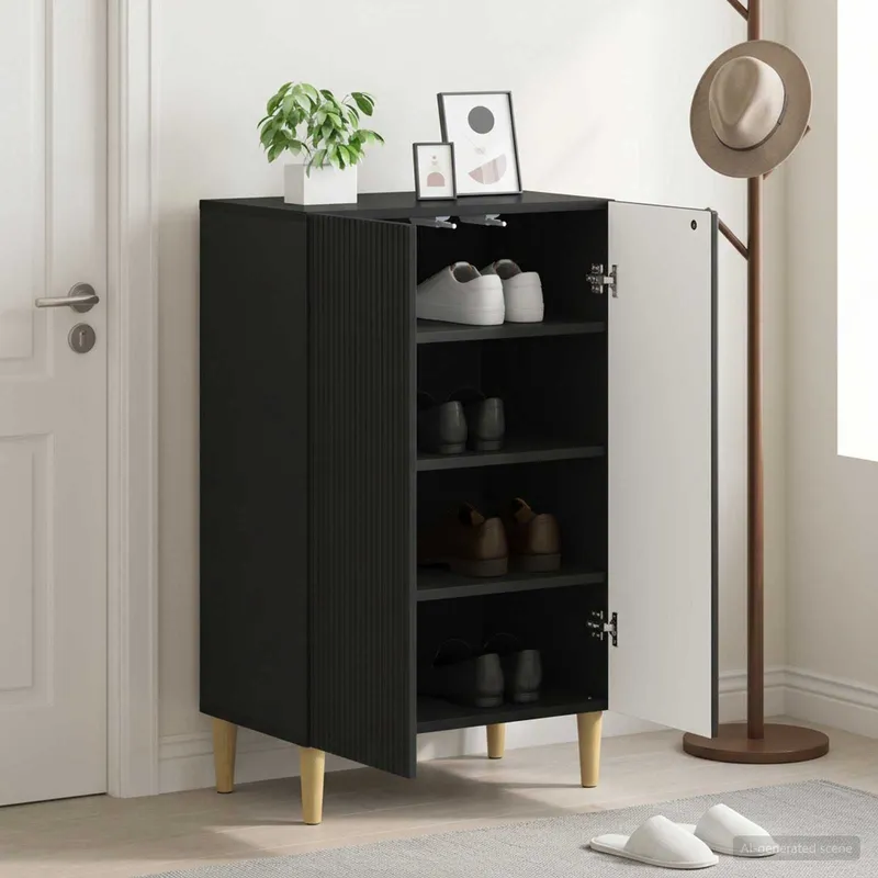 Cabinet à chaussures ARNHEM 59,5 x 39,5 x 90 cm Noir