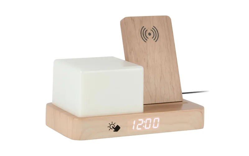 KARLSSON Wecker Retro Night Light LED Helles Holz