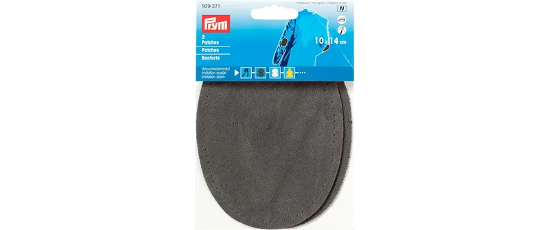 Prym Applikation 10 x 14 cm Lederimitat, gris, 2 pièces