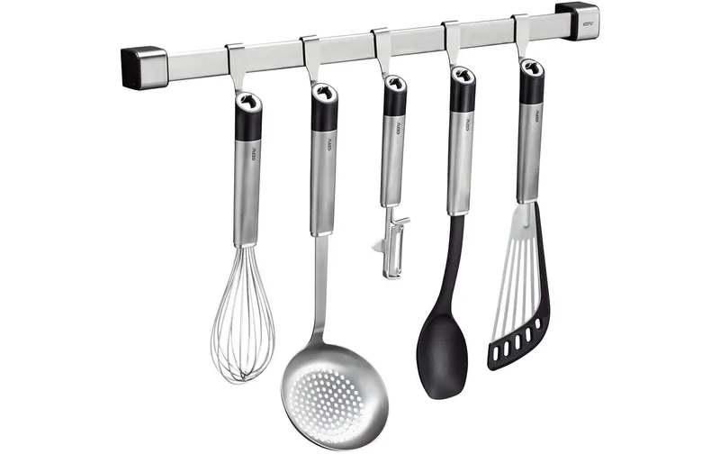 GEFU Küchenutensilienhalter Smartline Schwarz/Silber, 50 cm