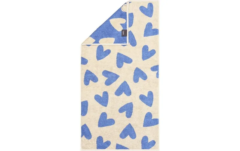 Cawö Duschtuch Heart Beats 70 x 140 cm, bleu