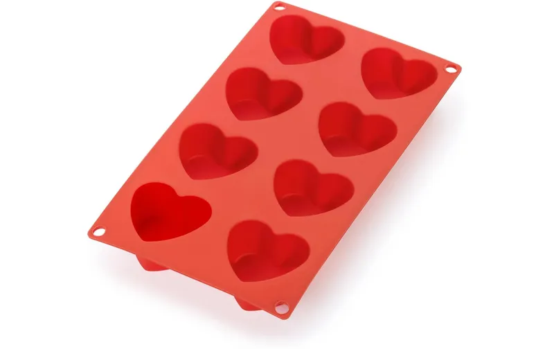 Lékué Motiv-Backform Herzen, Silikon, rouge, 8 Mulden