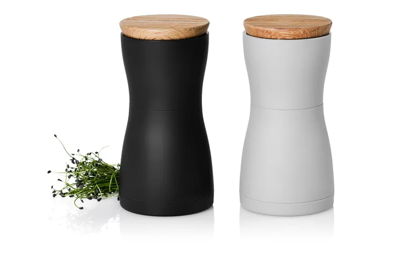 AdHoc Salz- e Pfeffermühle TWIN 2 pezzi, 13.3 cm, nero/grigio