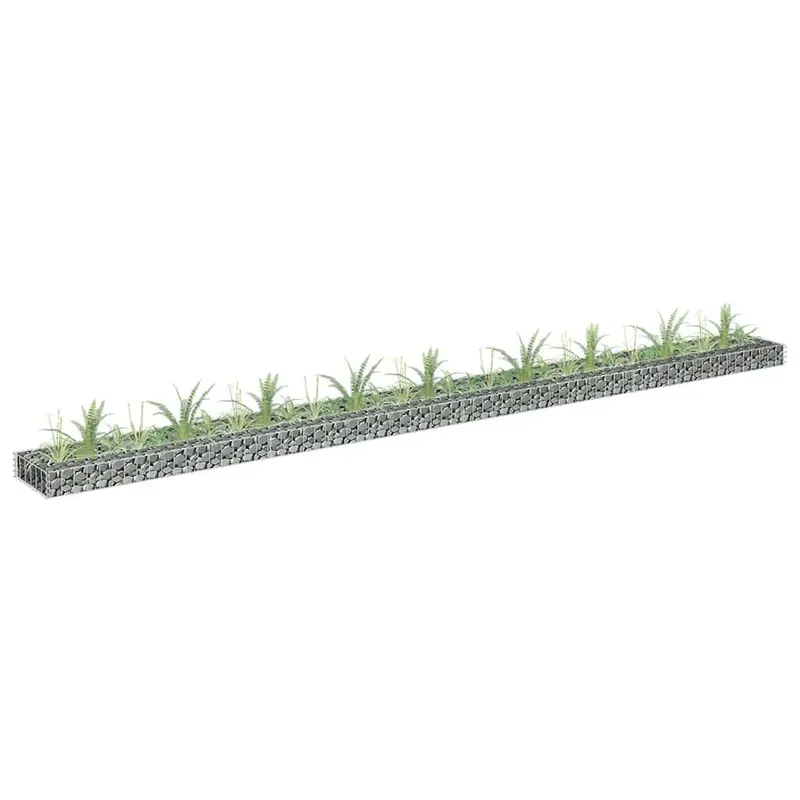 Lit surélevé à gabion Acier galvanisé 360x30x10 cm