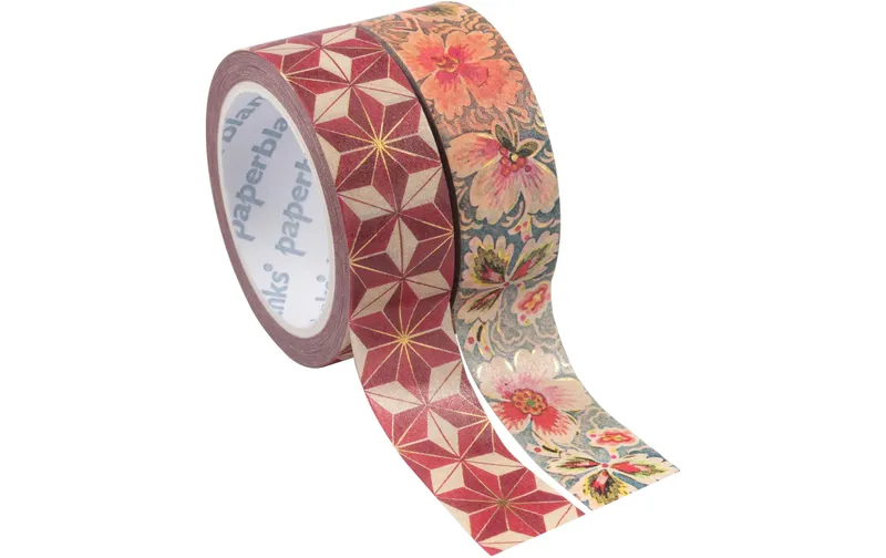 Paperblanks Washi Tape 2 pcs Hishi/Bukett auf Elfenbein