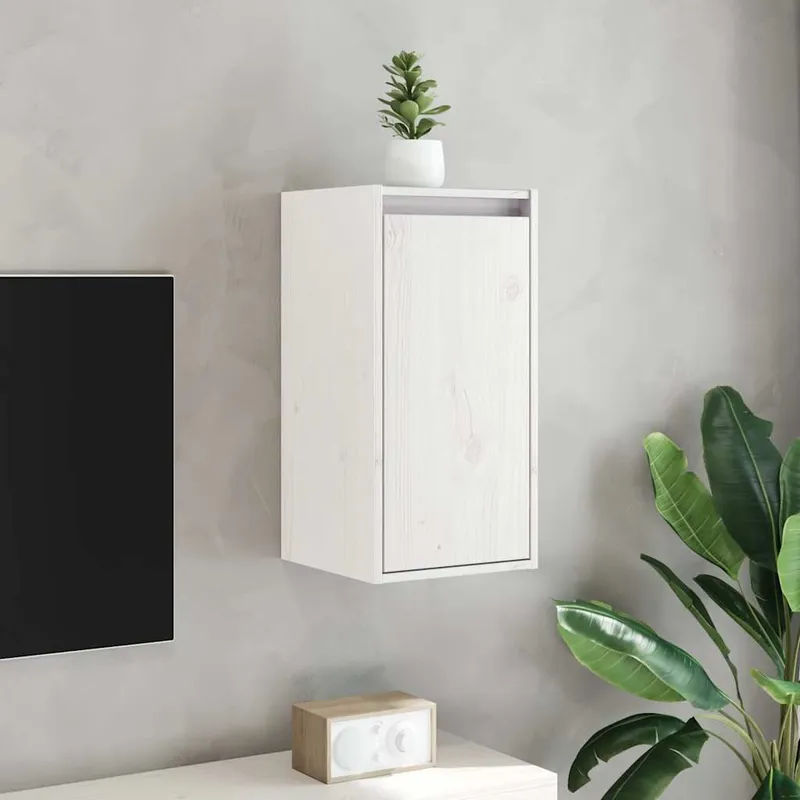 Wandschränke 2 Stk. bianco 30x30x60 cm legno massiccio pino