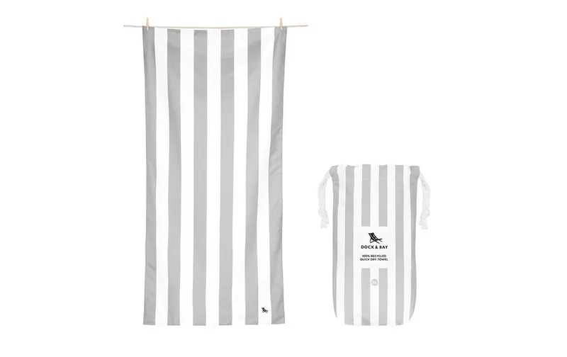 Dock & Bay Strandtuch Cabana 200 cm x 90 cm, Weiss, Grau