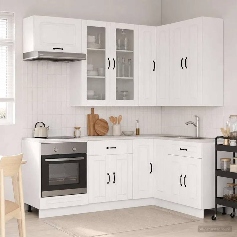 Kücheneinheit KALMAR 8 stk. bianco derivato del legno