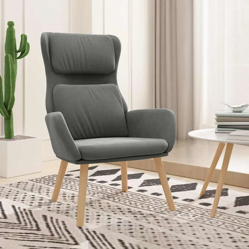 Relaxsessel Dunkelgrau Samt