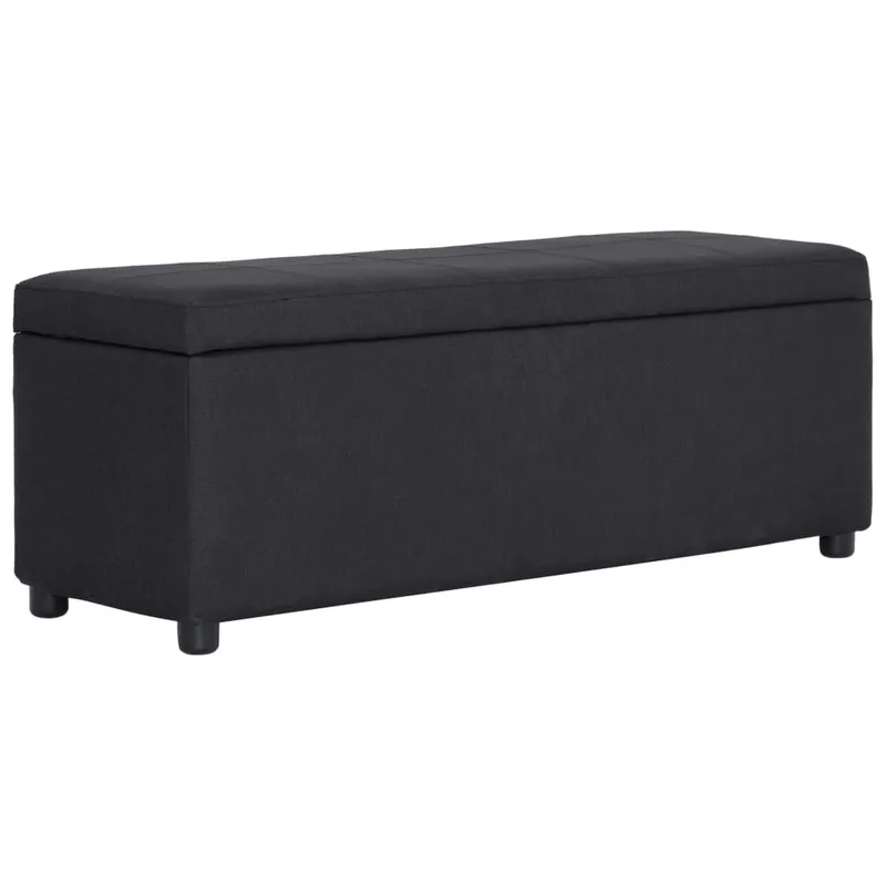 Bank mit Staufach 116 cm nero Polyester