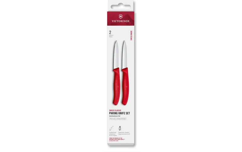 Victorinox Messer-Set Swiss Classic, 8 cm, rosso, 2 pezzi