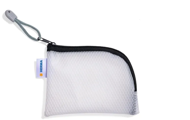 HERMA Etui Mesh Bag A7, 7.4 x 10.5 cm, Schwarz/Weiss