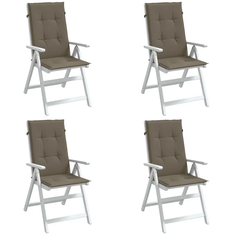Hochlehner-Auflagen 4 Stk. Melange Taupe 120x50x4 cm Stoff