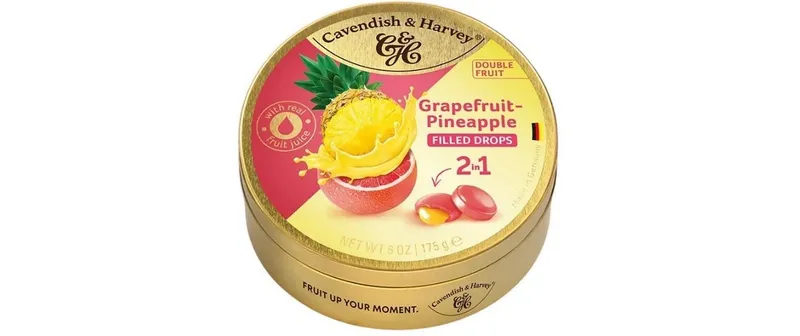 Cavendish & Harvey Grapefruit & Pineapple Filled Drops 175 g