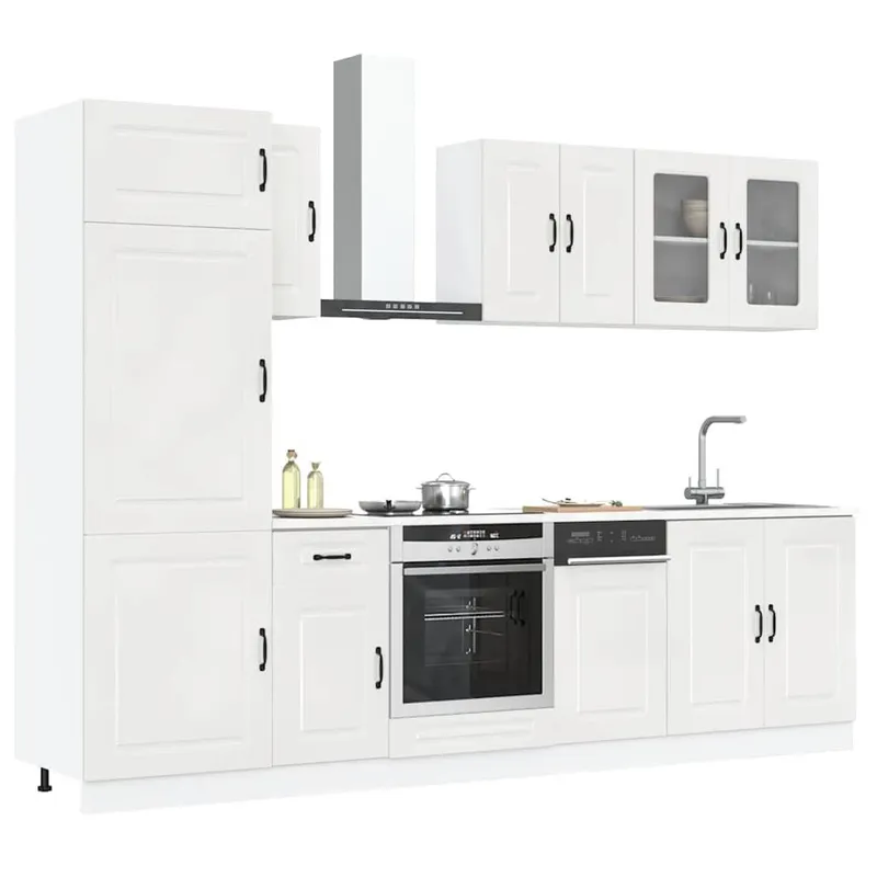 8-tlg. Küchenschrank-Set Kalmar Kalmar Hochglanz-Weiß Holzwerkstoff