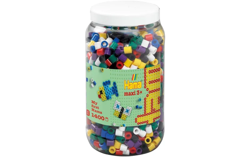 Hama Bügelperlen Maxi Vollton-Mix, 1400 Stück
