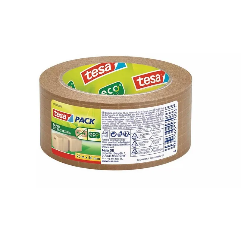 tesa Klebeband Papier Ultra Strong, 50 mm x 25 m, brun