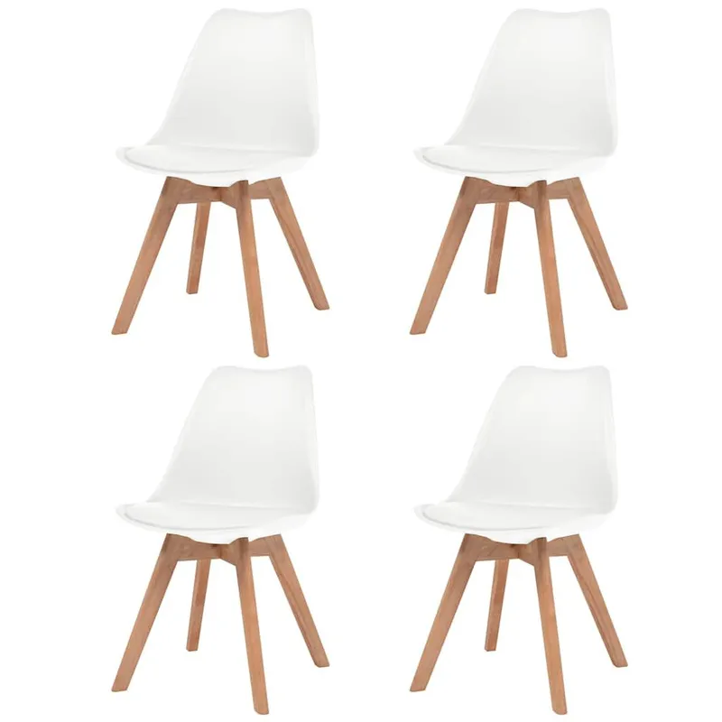 Chaises à manger lot de 4 Blanc Plastique