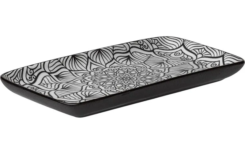Lunasol Servierplatte Basic Levante 20.3 x 11.2 cm, nero/bianco